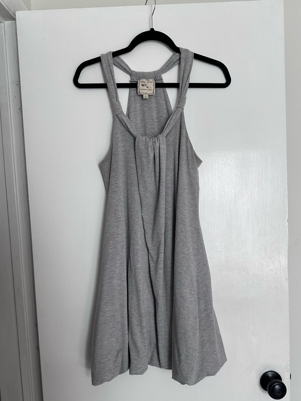 Pink Rose Gray Knit Racerback Dress